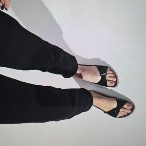 BIRKENSTOCK: Glossy Black Madrid Sandals
